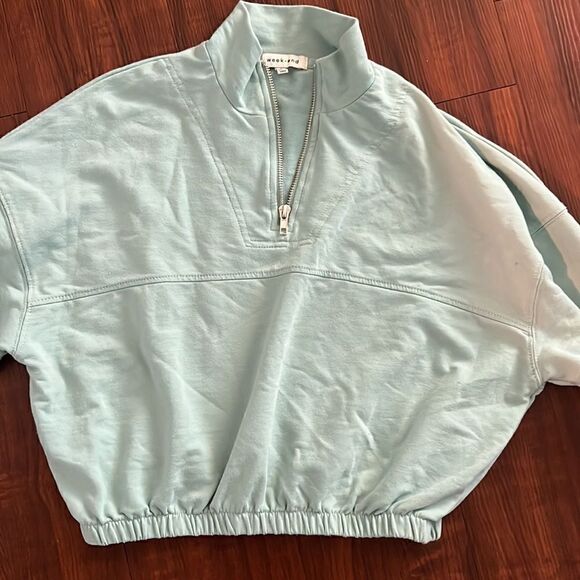 Light Blue Cropped Womens Sweater Top - Size Small - NWOT - Never Worn - Picture 2 of 4
